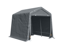 Tenda de Garagem 2,4x2m para Veículos e Bicicletas em Metal e Tecido Pe. Cinza Escuro Ge