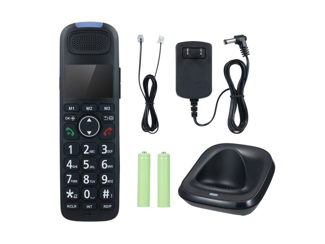 Telefone Sem Fio com Tela 3 Linhas, Id de Chamada, 50 Contatos, Intercom e Conferência para Casa e Escritório