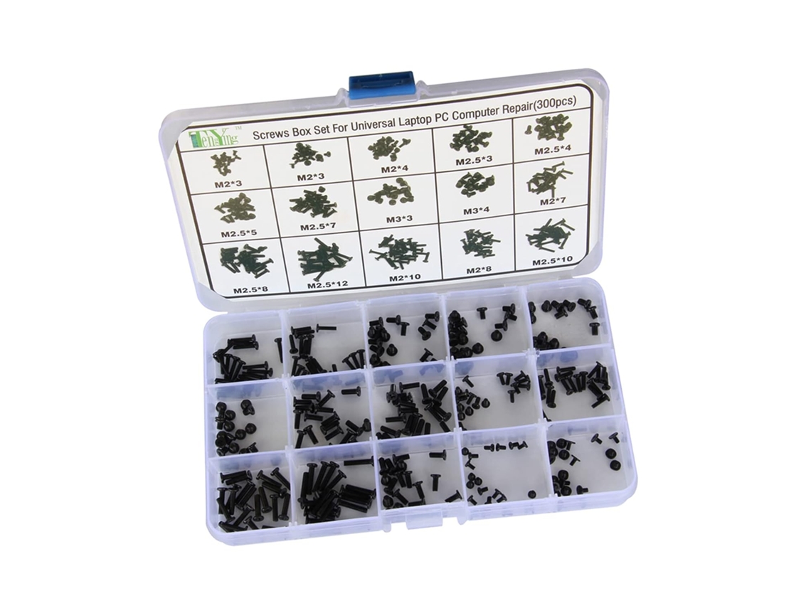 Caixa Com 300 Parafusos Para Kit Universal De Reparo De Pcs E Laptops Para Uso Doméstico E Profissional