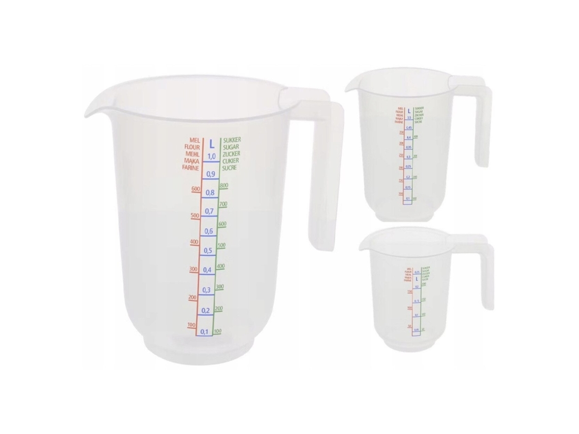 Peças Medidores De Medida, 250/500/1000 Ml, Transparente