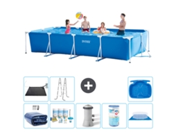 Intex Piscina Com Estrutura Retangular - 450x220x84 Cm - 9-peças S30275