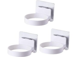 3 pack Suporte de Secador Cabelo Parede, com Ventosa Autoadesiva GOKOCO (branco)