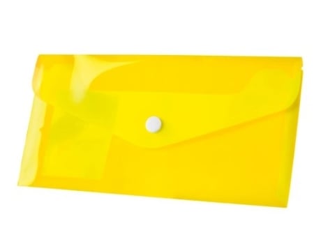 Envelope De Proteção Colorida Com Fecho Para Armazenar Documentos Amarelo Tetis