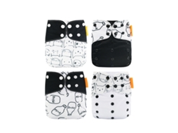 Mali 4pcs Fralda de Pano Lavável Reutilizável Elástica com Absorção Forte para Bebês Meninos Meninas