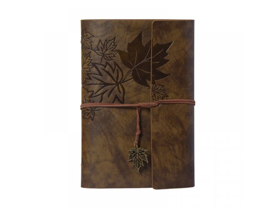 Caderno Vintage Em Couro Com Estampa De Folha De Bordo, 16,5 X 23,5 Cm, 80, Desenho, Formato A5, Ideal Para Presente. Em Branco