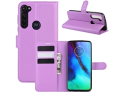 Caneta Stylus Fecho para Motorola Moto G Stylus 6,4 HONGWE. Pele Sintética Magnética Roxo
