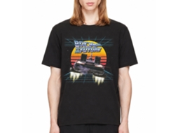 Rockinstone Back To The Future Movie Into The Retro Sunset Black Adult T-shirt Size:l