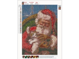 Laxiscreed Pintura De Diamante Diy Com Padrão De Animal Do Papai Noel, 5d Com Broca Completa