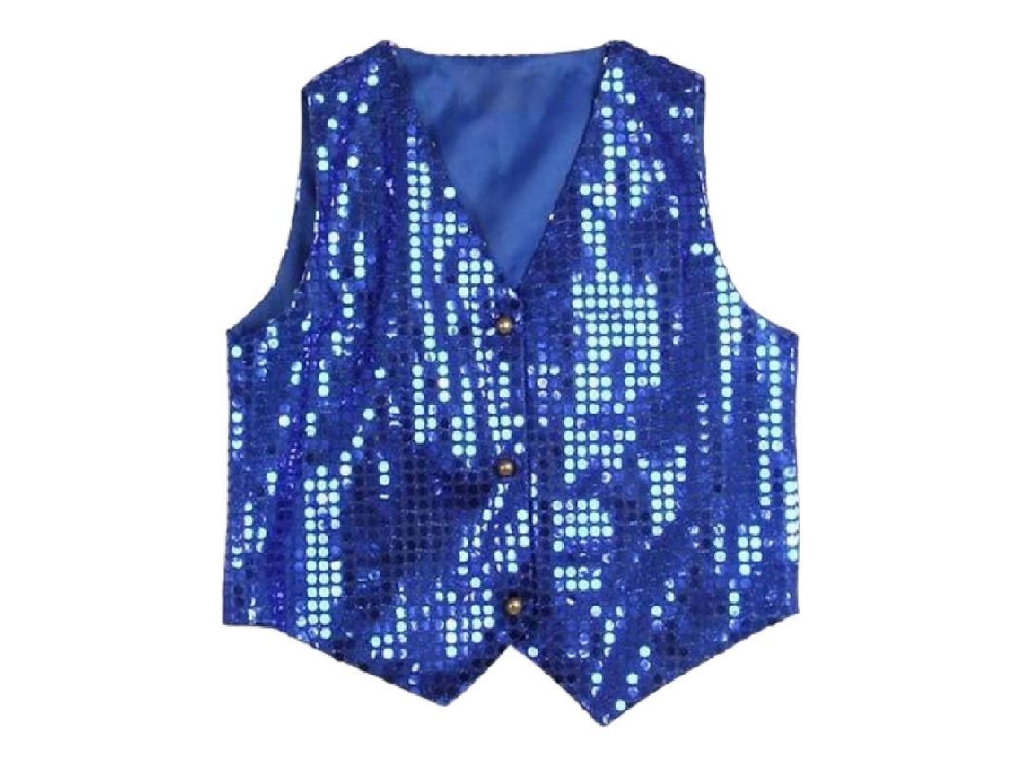 Chaleco Sin Mangas De Lentejuelas Brillante Unissex Para Niños Colorido Para Fiesta S Armada