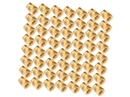 100 Porcas Recartilhadas De Latão Resistentes Ao Calor M3x4,6x5,69