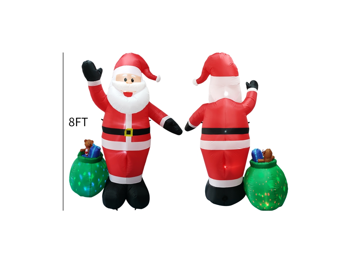 Enfeite de Natal Inflável de 8ft com Pai Natal LAXISCREED