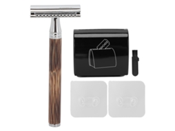 Kit De Barbear Manual Vintage Para Homem Com Lâmina Dupla, Porta-lâmina, Escova De Limpeza E Suporte De Barbear Em Bambu