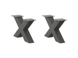 Vidaxl Pés Para Mesa De Centro Em Formato De X, 2 Peças, Antracite, 60x(30-31) Cm, Aço