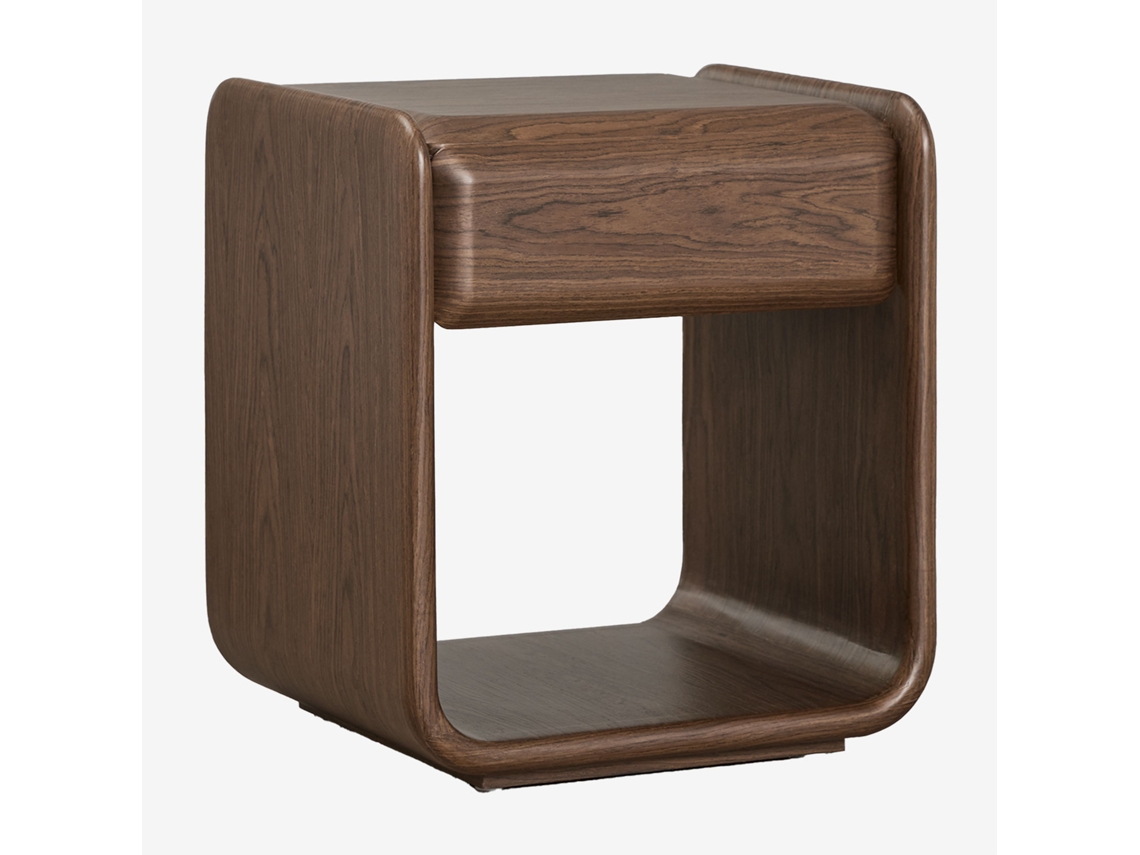 Sklum Mesa De Cabeceira 50x40 Cm Em Mdf Greysi Mdf + Folheado         Madeira Escura