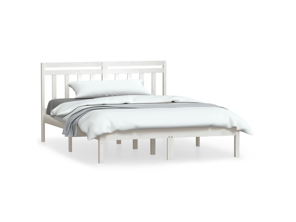 Bed Frame, Bed Frames Vidaxl Branco Madeira De Pinho (140 X 200 Cm)