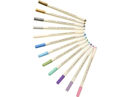 Marcadores Metálicos Com Glitter, 12 Cores Para Artesanato E