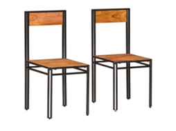 Vidaxl Cadeiras De Jantar 2 Pcs Madeira Acácia Maciça