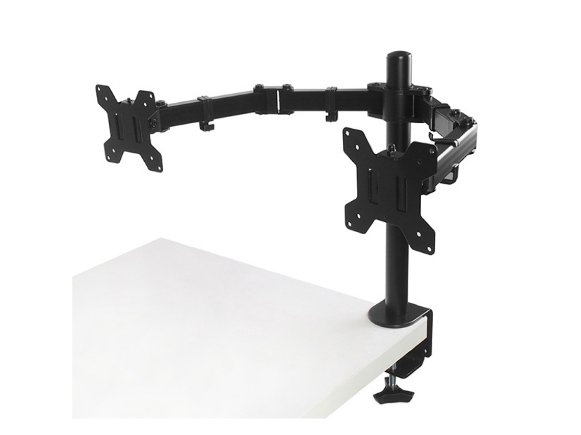 Suporte para 2 Monitores Altura Ajustável Material Metálico Monitor de 13-27 Polegadas UISAVE