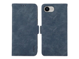 Capa Abeel Para Iphone 16e, Capa De Couro Pu Com Suporte Tipo Fólio E Bloqueio Rfid, Azul