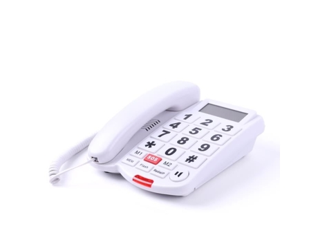 Telefone Com Fio Vivatel Telefone Com Tela E Teclas Grandes Sos Branco