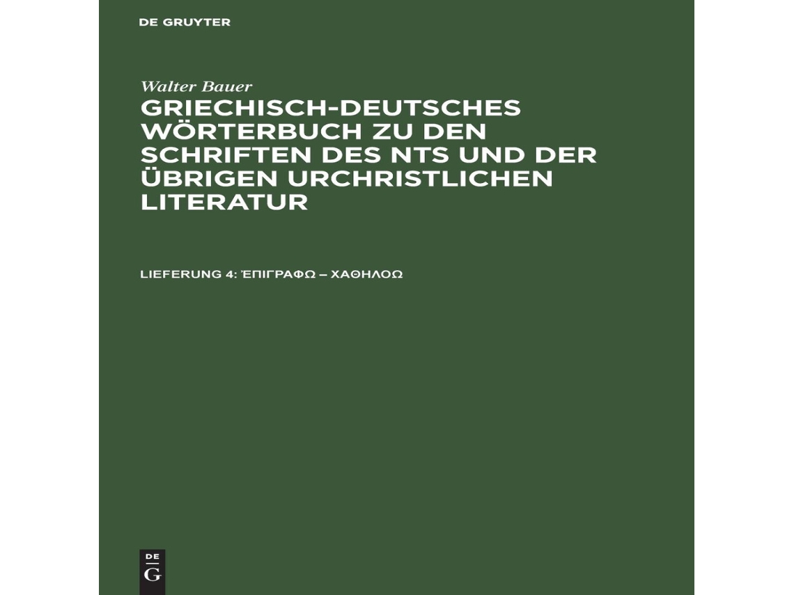 Livro ἐπιγράφω - χαθηλόω de De Gruyter (Grego)
