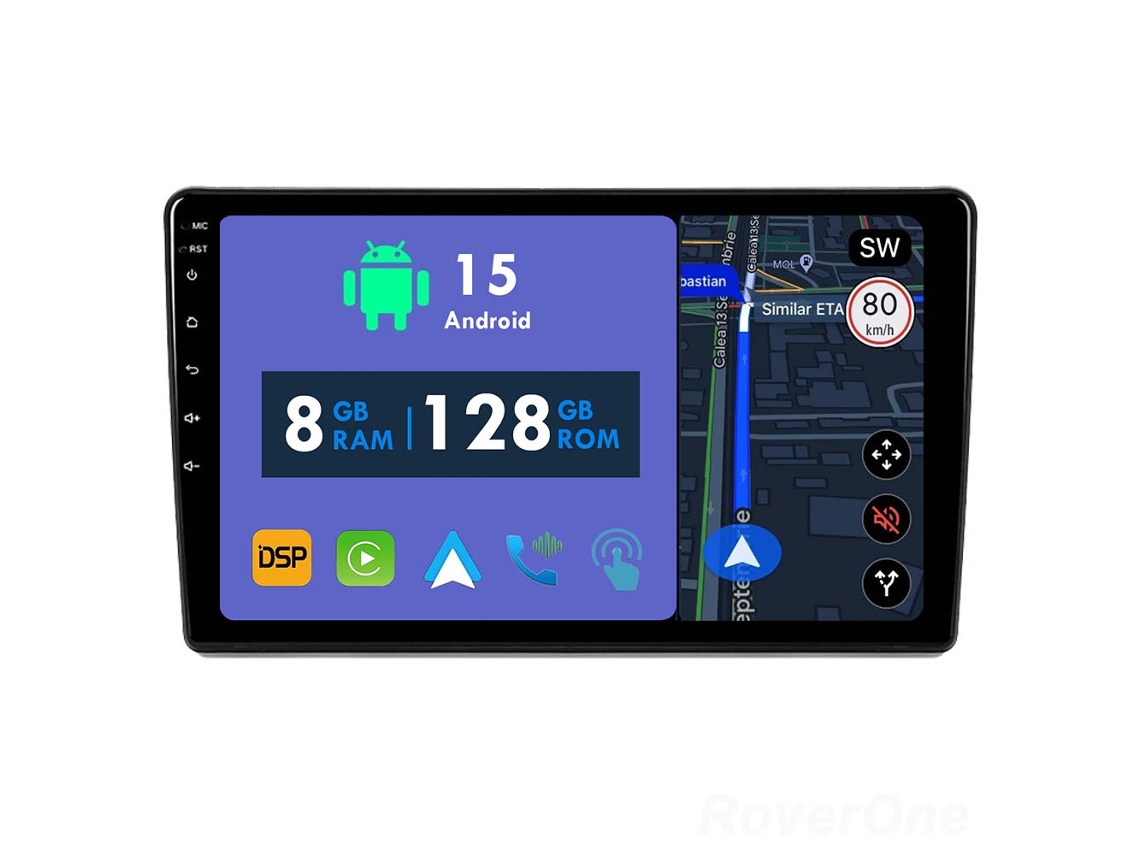 Auto Rádio Carro Bluetooth Autoradio 8GB RAM 128G ROM CarPlay Navegação GPS Ecrã Táctil RoverOne para Citroen Berlingo 2 B9 para Peugeot Partner 2008-2019 