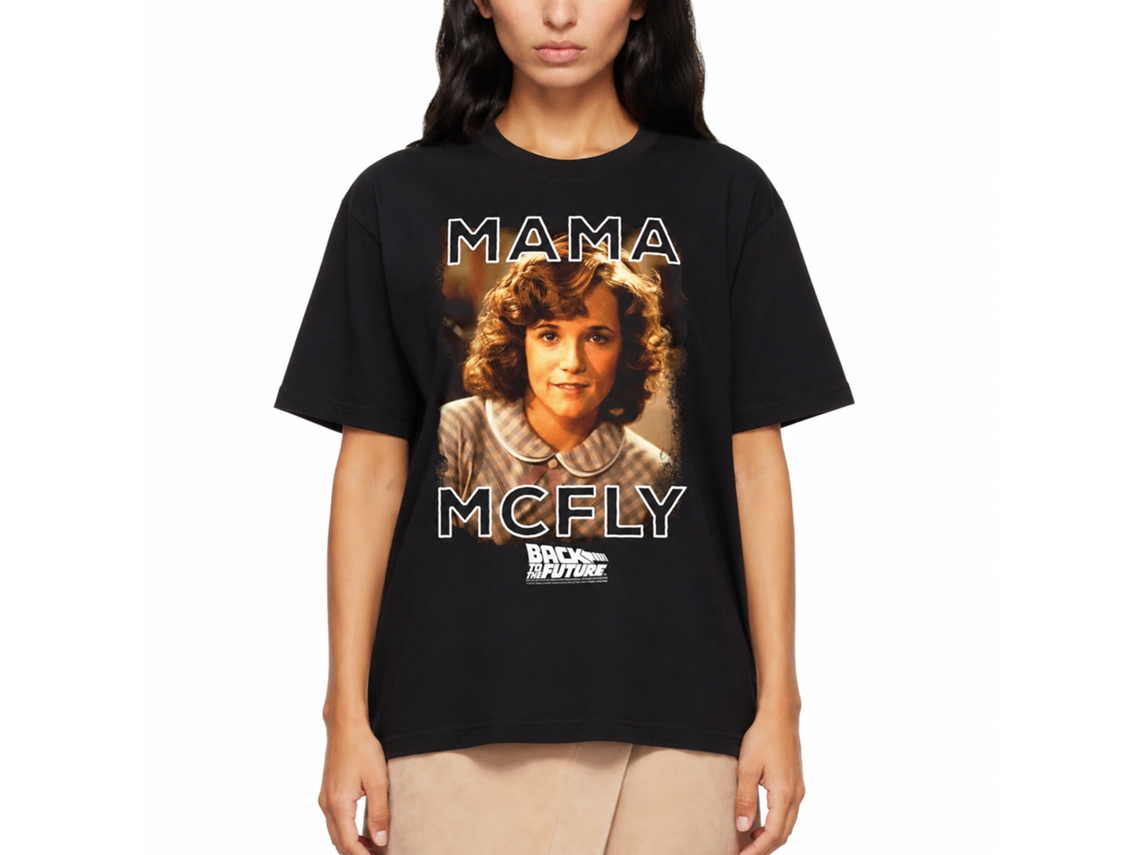 Rockinstone Back To The Future Movie Mama Mcfly Black Adult T-shirt Size:xxl