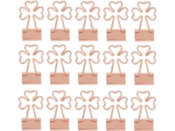 Clipes de papel metálicos reutilizáveis com design Trevo rosa, clipes multiuso para mesa, sala de aula e sala de aula.