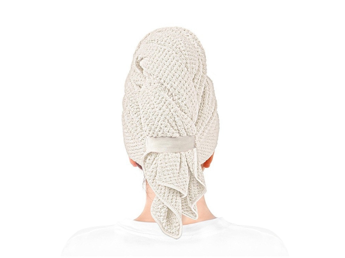 Toalha De Cabelo 60 X 105 Cm Em Microfibra, Superabsorvente E De Secagem Rápida, Branco Elysve