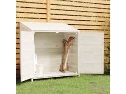 Vidaxl Abrigo De Jardim 102x52x112 Cm Madeira De Abeto Maciça Branco