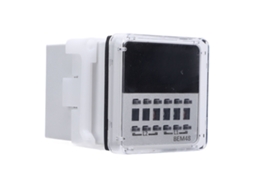 Relé De Tempo Programável 0.1s-99h Com Base Socket Ip40 12-24v Ac Dc Para Rail 35mm
