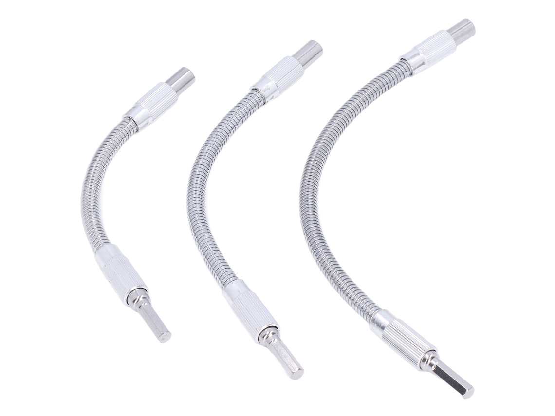 3 Peças Extensão De Eixo Flexível Portabrocas Universal 1/4in Kit Para Furadeira
