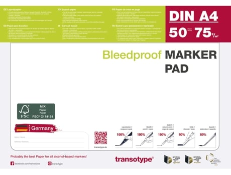 Bloco de Marcadores Transótipo Din A2 75 G/M² 50 Folhas TRANSOTYPE