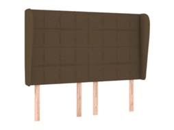 Cabeceira com tecido Abas marrom escuro MAISON EXCLUSIVE (147x23x118 cm)