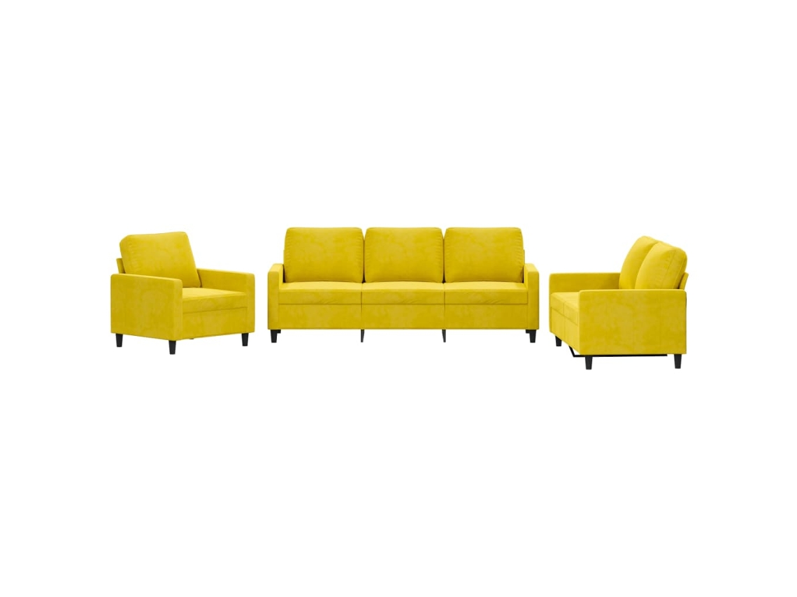 Sofa Set, Sofa Sets Vidaxl Amarelo Veludo (n/a)