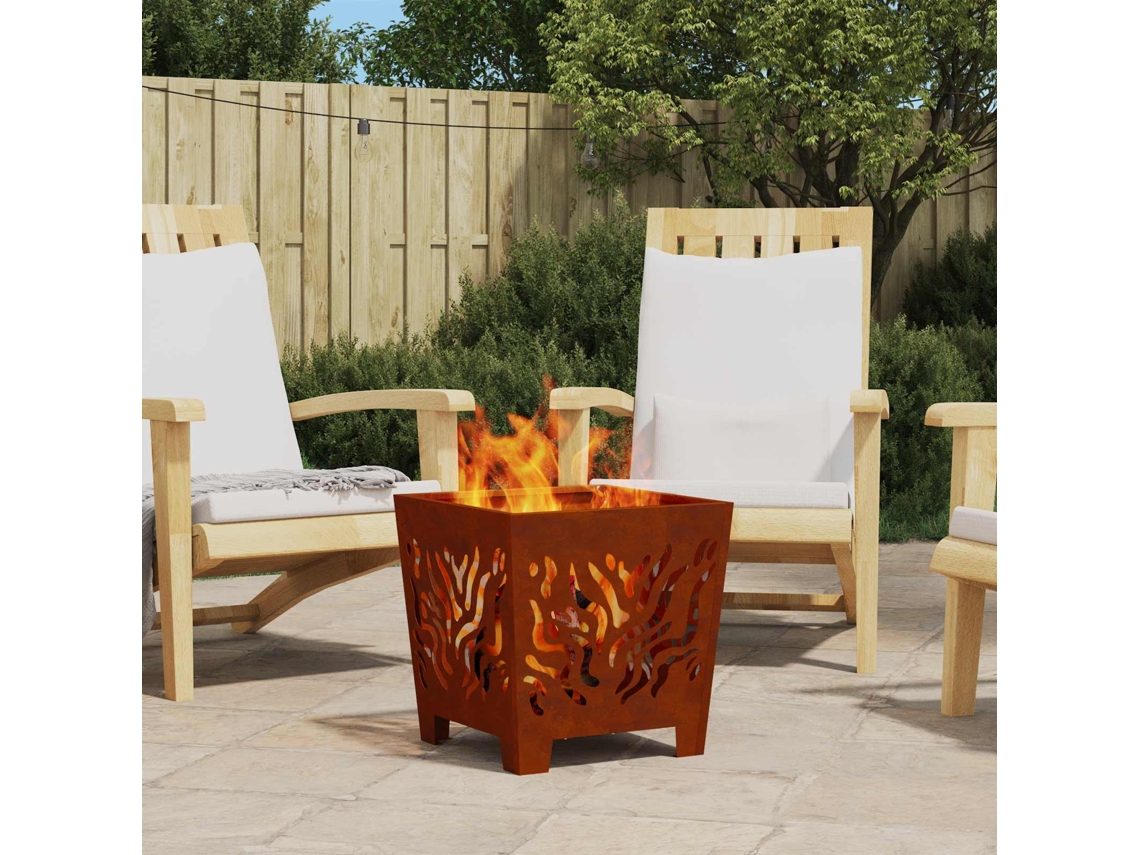 Vidaxl Fire Pit Castanho 40 X 40 X 40 Cm Aço Corten
