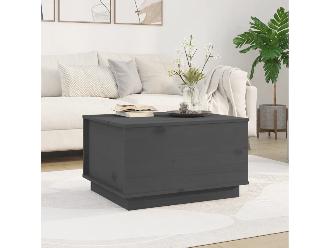 Vidaxl Mesa De Centro 60x50x35 Cm Pinho Maciço Cinza