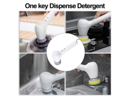 Aoresac Cordless Electric Spin Scrubber Portable Handheld Power Scrubber Com Dispensador Automático De Detergente E 5 Cabeças De Escova De Limpeza Sub