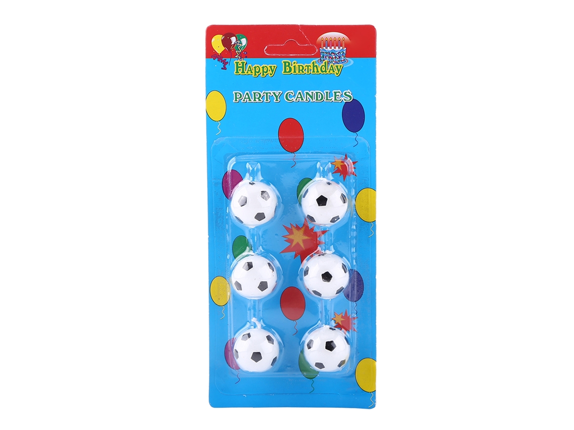 Laxiscreed Pack De 6 Velas Decorativas Bola De Futebol Para Festa Infantil