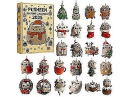 Calendário De Adviento Navideño 2025 Decoração Acrílico Estilo Completo 2d Presente Surpresa Pusheenbox