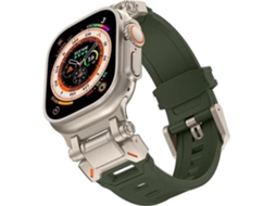 Pulseira ORYSIN Flexisteel para Apple Watch Series 5 44mm na cor verde, com design resistente e elegante.