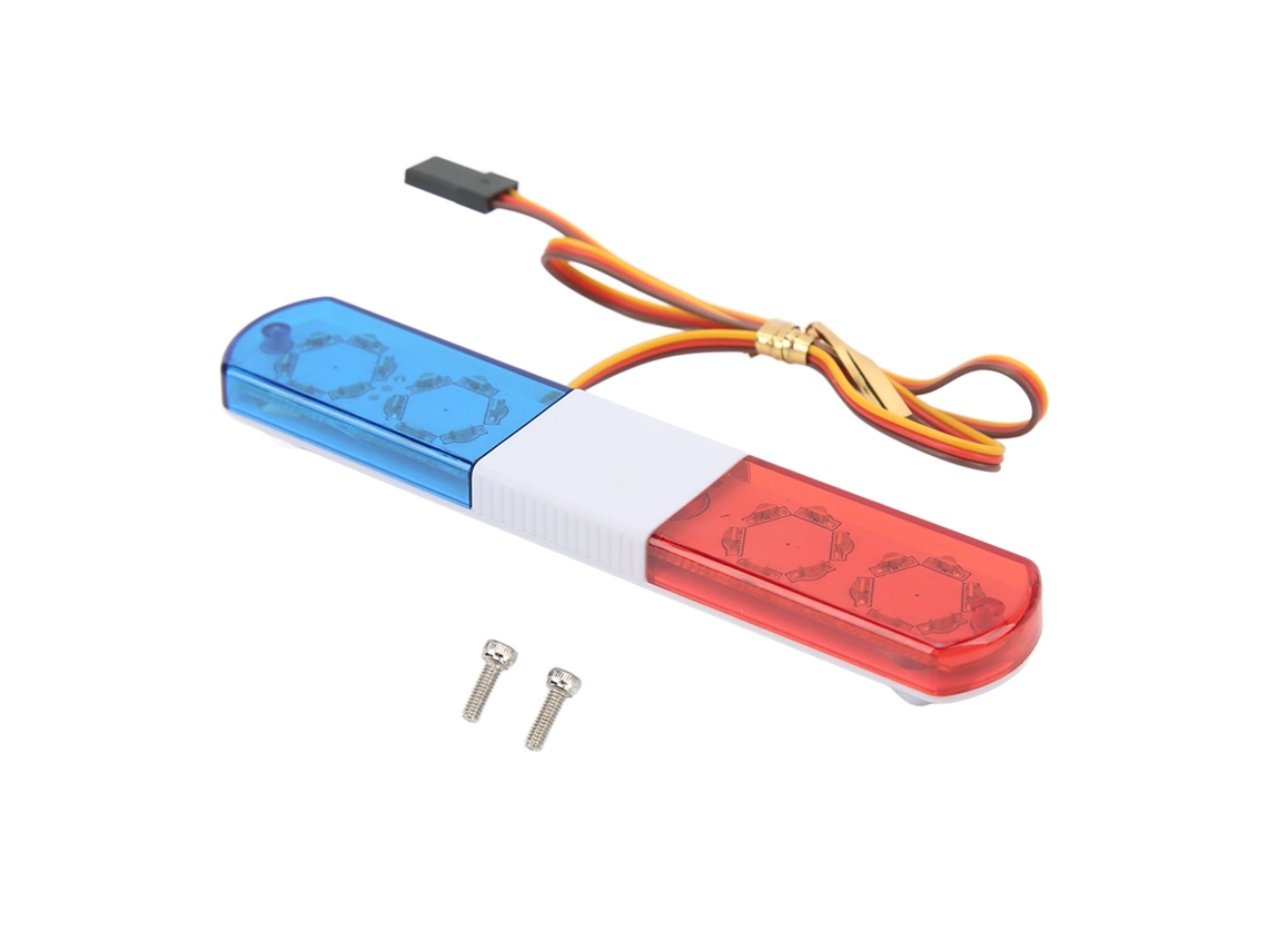 Mali luz de Polícia Led Rc com 4 Modos para Carros Rc 1/8 1/10 Vermelho Azul