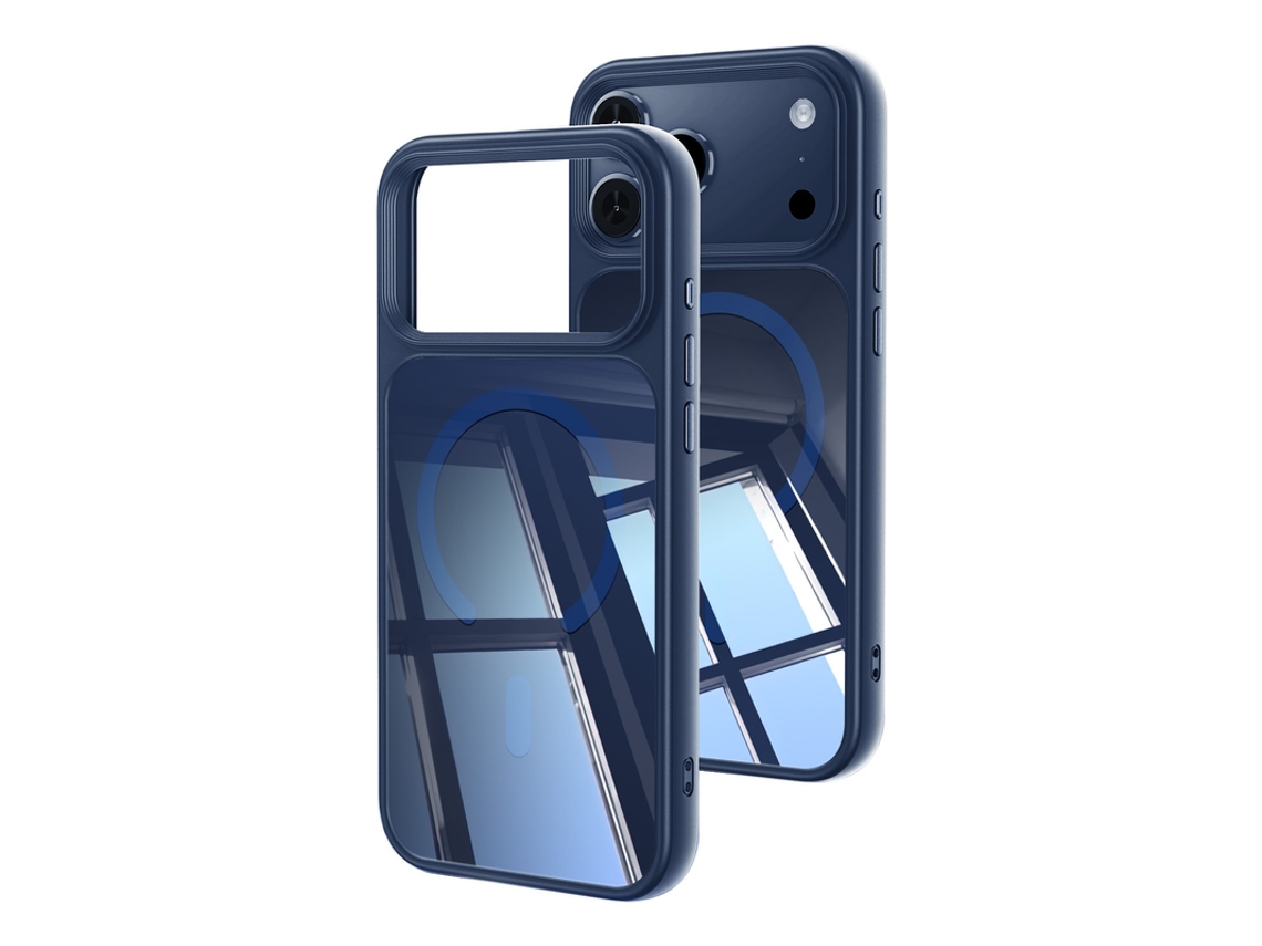 Capa Para Iphone 17 Pro Max Híbrido Magnético Azul Czhhmart