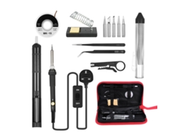 Kit de Solda 14 em 1 com Ferro de Solda 60w Temperaturas Ajustáveis e Acessórios
