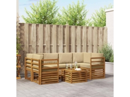 Vidaxl Conjunto De Sofás Para Exterior 7 Unid. Natural E Bege