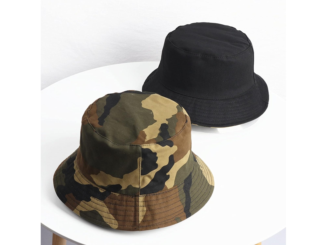 Chapéu de Palha Unissex, Pescador Camuflado, Dobrável, Proteção Solar | S/MARCA