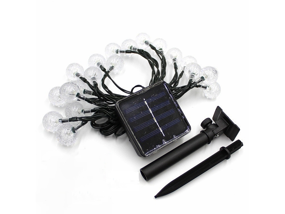 Luzes de Fita Solar 16.4ft 20 Leds À Prova D'água com 8 Modos para Jardim e Decoração | S/MARCA