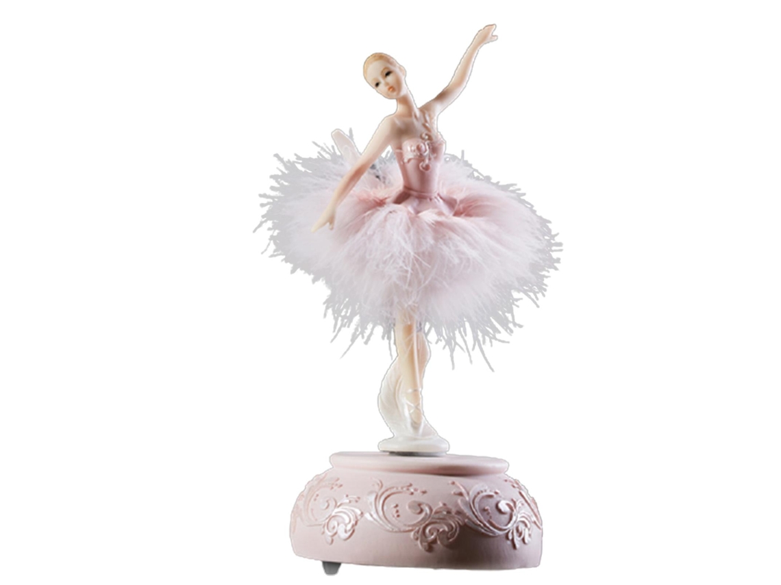 Caixa de Música Bailarina com Ornamento Giratório e Saia de Plumas, Durável e Longa Duração, Detalhes Finos, o Presente Perfeito AQUAFORGE