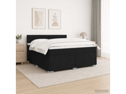Vidaxl Cama Box Spring Com Colchão Preto 140 X 190 Cm Tecido