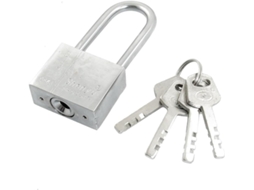 Cadeado de Metal Prateado com 40 Mm Largura e 3,4 Polegadas Altura, 3 Chaves CHABERLU